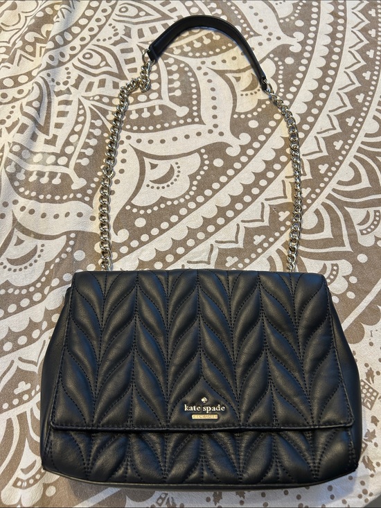 kate spade Handbags - kate spade Black Quilted Shoulder Bag with Gold Chain Strap